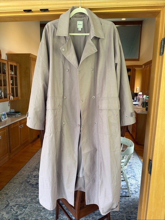 Maeve Jackets & Blazers - Maeve Mauve Double-Breasted Long Trench Coat